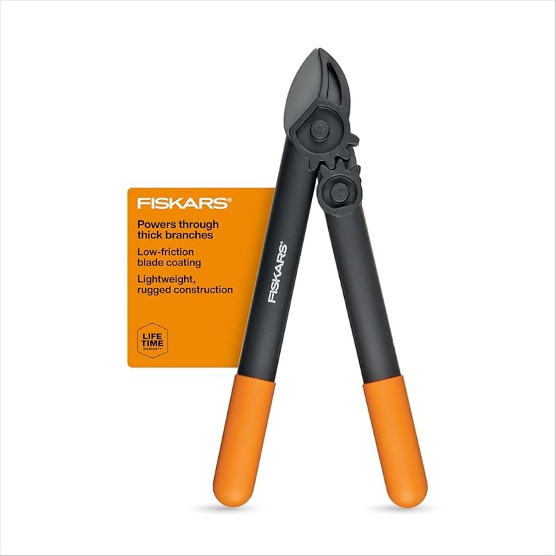 Fiskars 15-Inch PowerGear Loppers: Sharp Steel Blade Tree & Bush Trimm