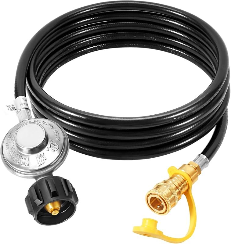 GasSaf 12ft Propane Regulator with Hose: 3/8