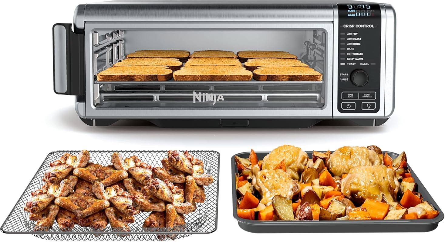Ninja SP101 8-in-1 Digital Air Fryer Toaster Oven, 1800W, Flip-Up, XL,
