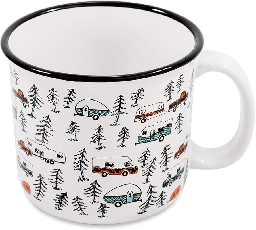 Camco Life is Better at The Campsite Ceramic Coffee Mug, 14oz, Microwa