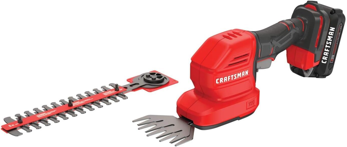 CRAFTSMAN V20 2-in-1 Cordless Grass Trimmer & Mini Hedge Trimmer with 