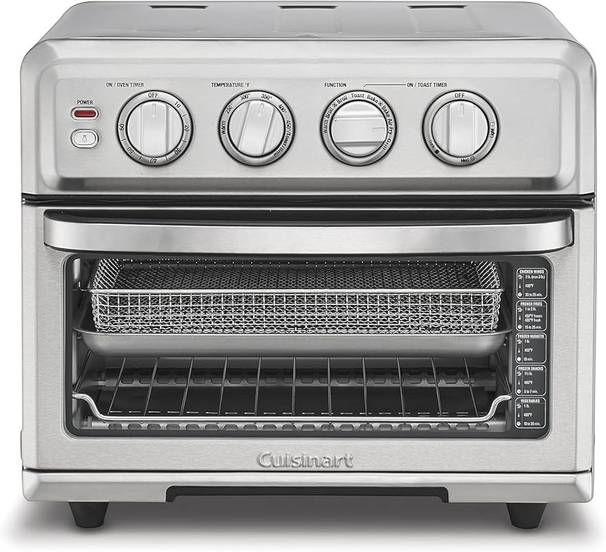 Cuisinart 1800W 8-in-1 Air Fryer Toaster Oven, 0.6 Cu Ft, 60-Min Timer