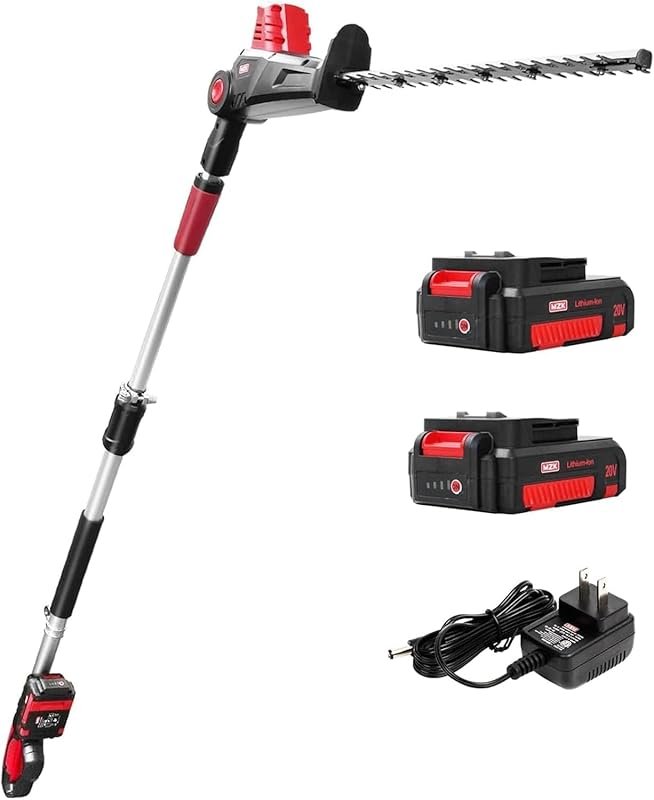 MZK 20V MAX 23-Inch Cordless Pole Hedge Trimmer Attachment with 8-Feet