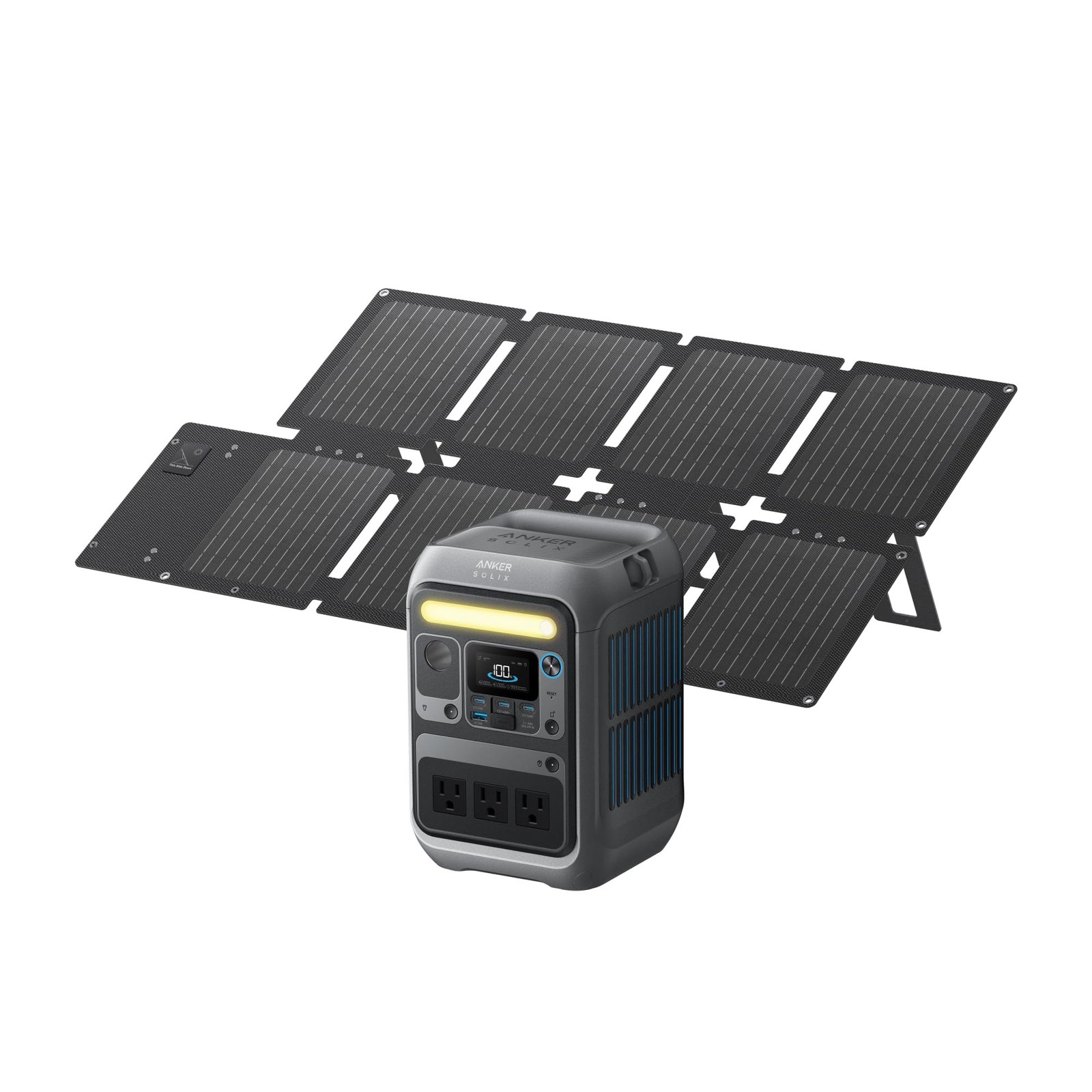 Anker Solar Generator SOLIX C300 with 60W Solar Panel, 288Wh Portable Power Stat