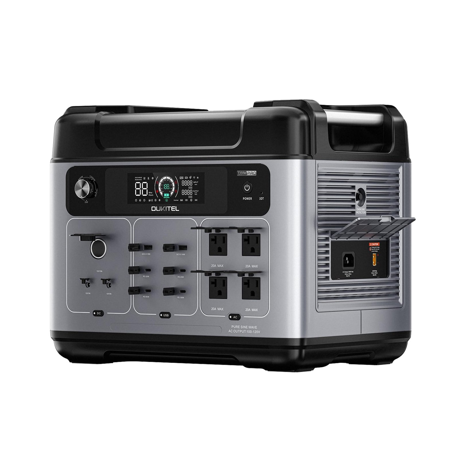 OUKITEL P2001 Pro 3200W/2048Wh Power Station, Solar Generator with 4 AC Outlets 