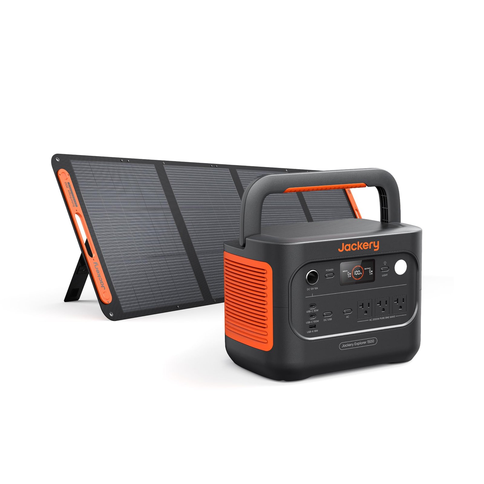 Jackery Explorer 1500 v2 Solar Generator, 1536Wh LiFePO4 Power Station with 200W